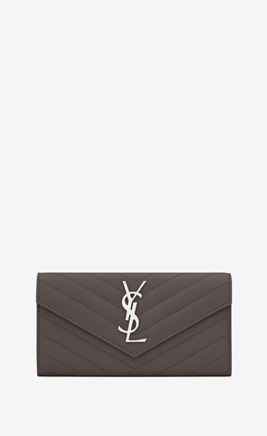 Monogram large flap wallet in grain de poudre embossed leather